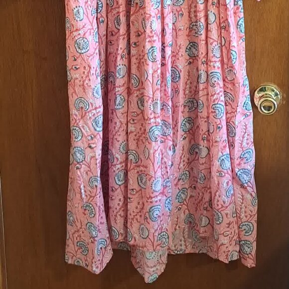 BUNDLE OF TWO M/L Block Print Indian Dresses, Bohemian, flowy and cool, pink/tan - Picture 10 of 10